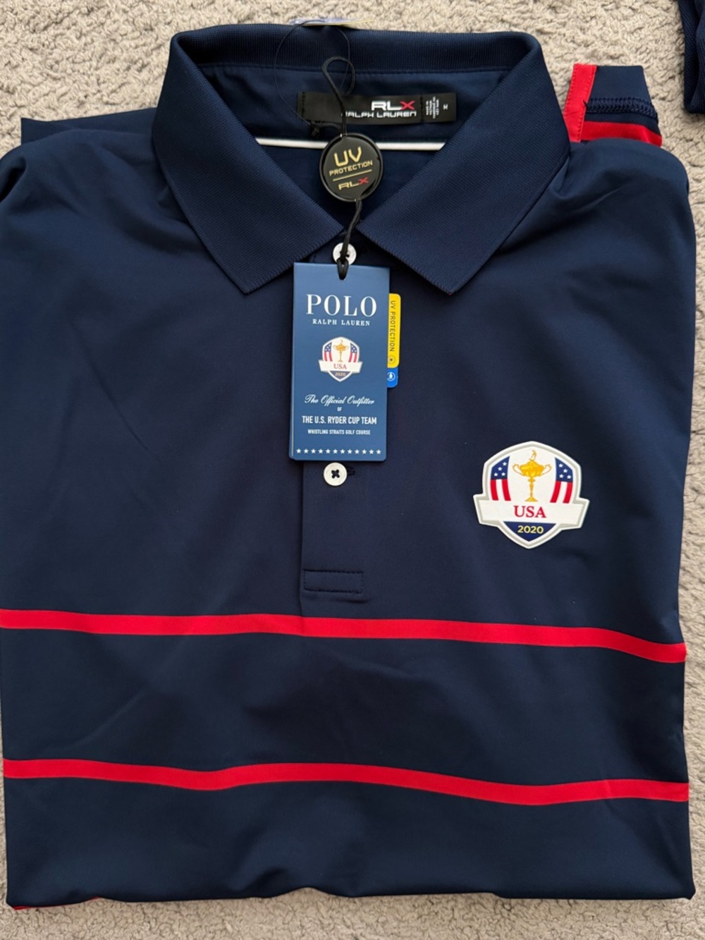 Ralph Lauren RLX Team USA Ryder Cup 2020 Whistling Straits Friday Polo NWT Med
